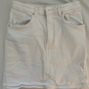 Zara white denim skirt